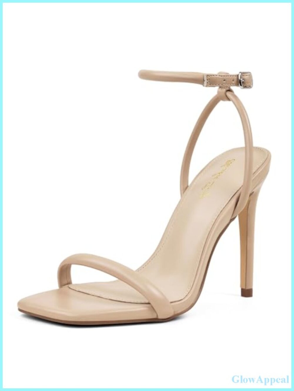 Women's Stiletto Heeled Sandals Square Open Toe Strappy Ankle Strap